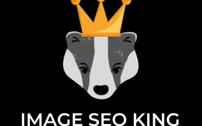 Image SEO King. Image SEO gold crown wearing gray honey badger on a black background. Cause that's what Image SEO King's do to SEO images!